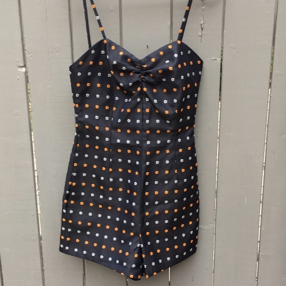 Stylish Black and Orange Jumpsuit
